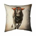 Begin Home Decor 26 x 26 in. Bull Running-Double Sided Print Indoor Pillow 5541-2626-AN283